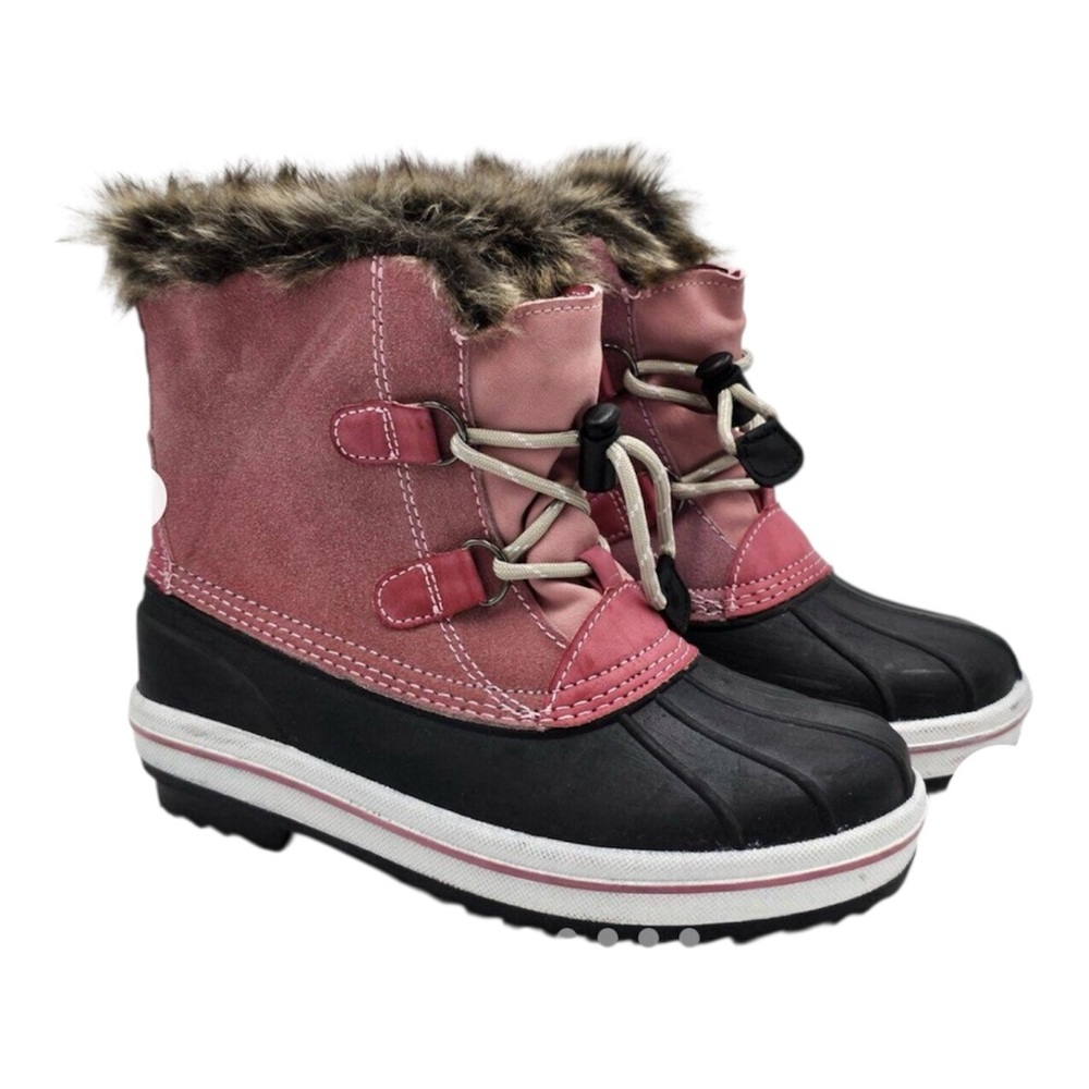 Cat & Jack Toddler Girls Pink Faux Fur Winter Boots | Thermolite | Size 1 | New